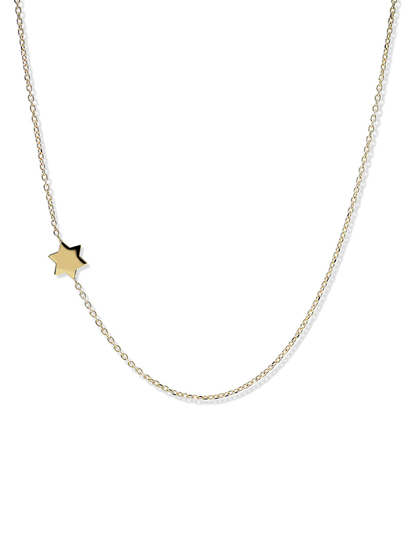 Love Letter Star of David Solid Gold Necklace