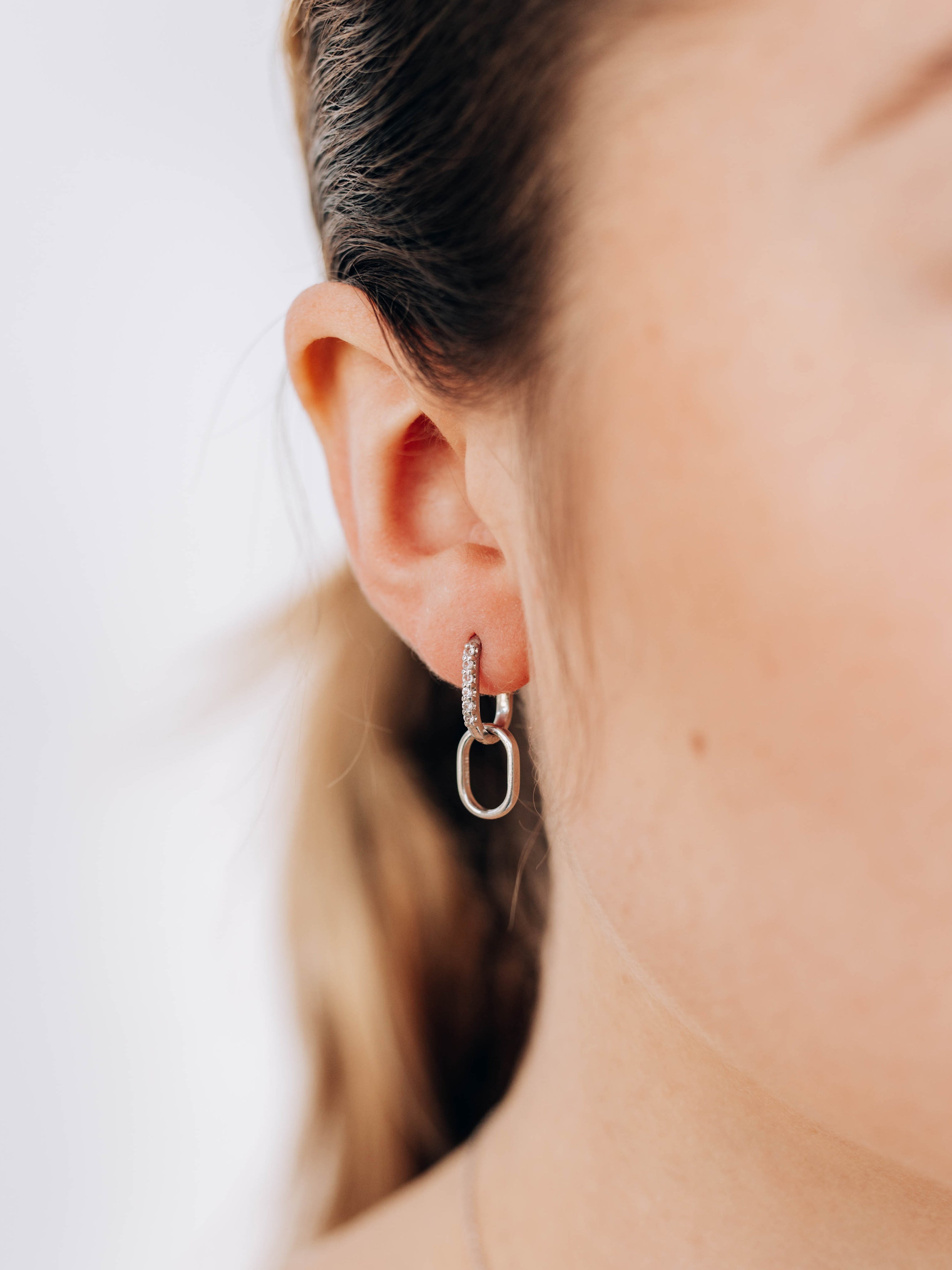 Classique Pavé Paper Clip Hoops