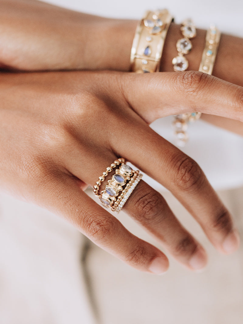 Dew Drop Pavé Double Eternity Band