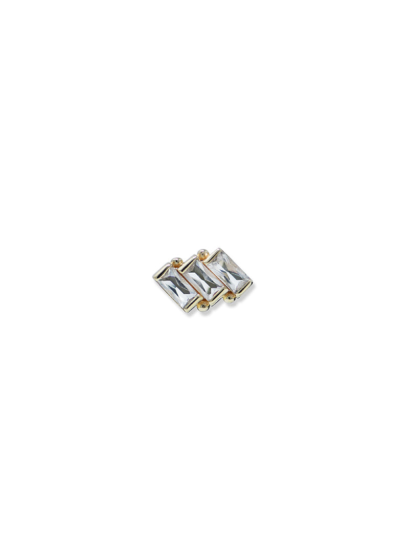 Cléo Clear Topaz Triple Carré Studs