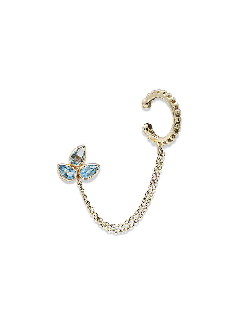 Bouquet Fleur de Lys Boucle d'Oreille avec Chaîne