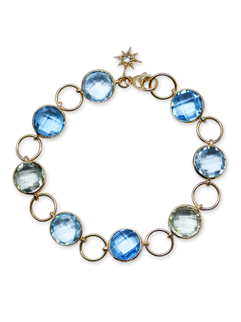Classique Gemstone Bezel Link Bracelet