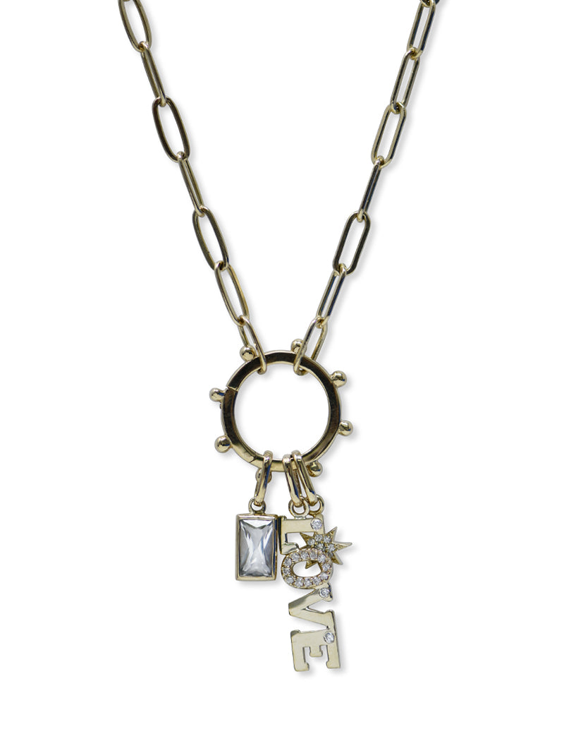 Marine Story Catcher Starburst Love Baguette Necklace