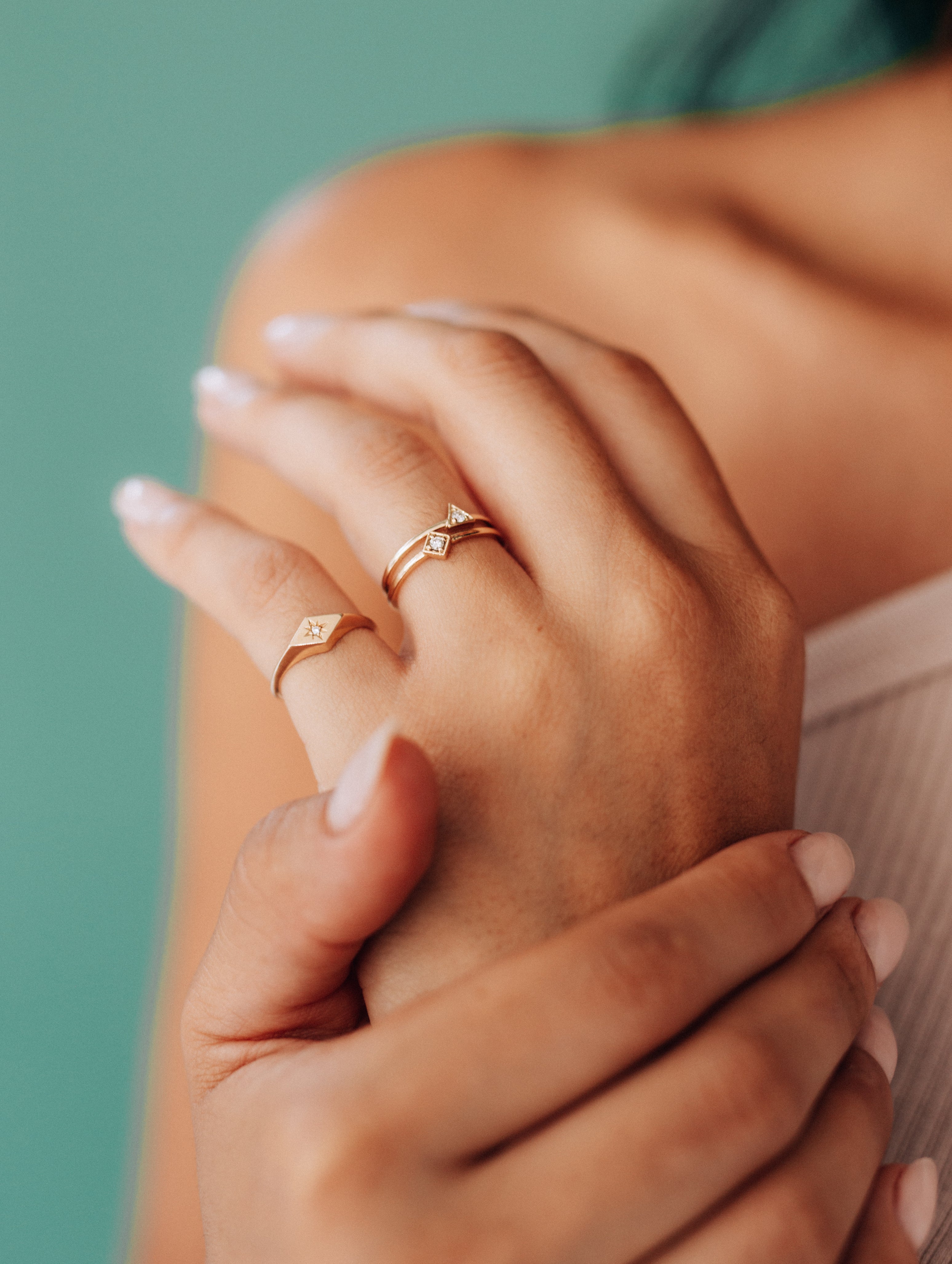 Jac + Jo Bague Sigillaire Icône Étoile Vintage