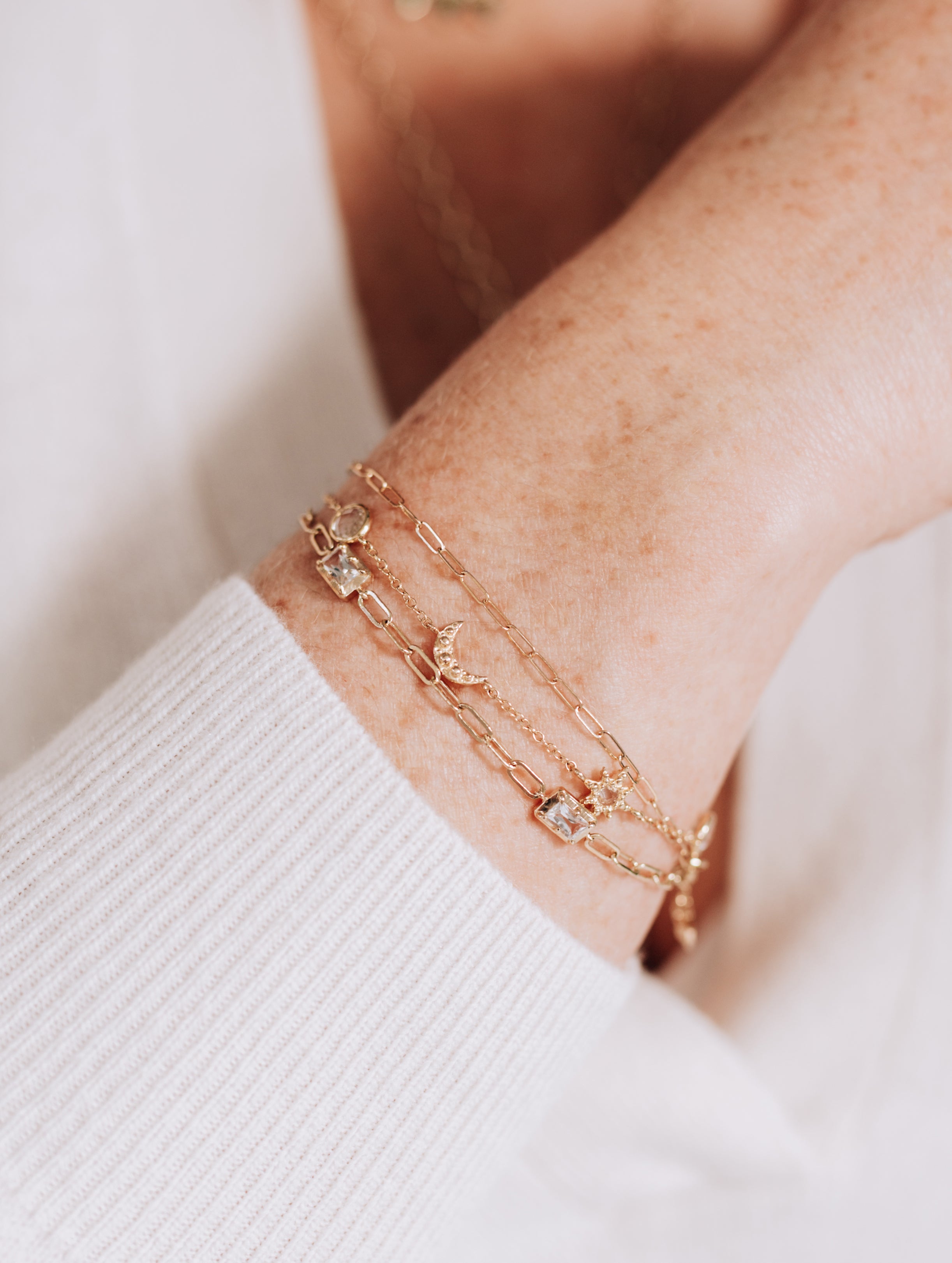 Classique Paper Clip Starburst Bracelet