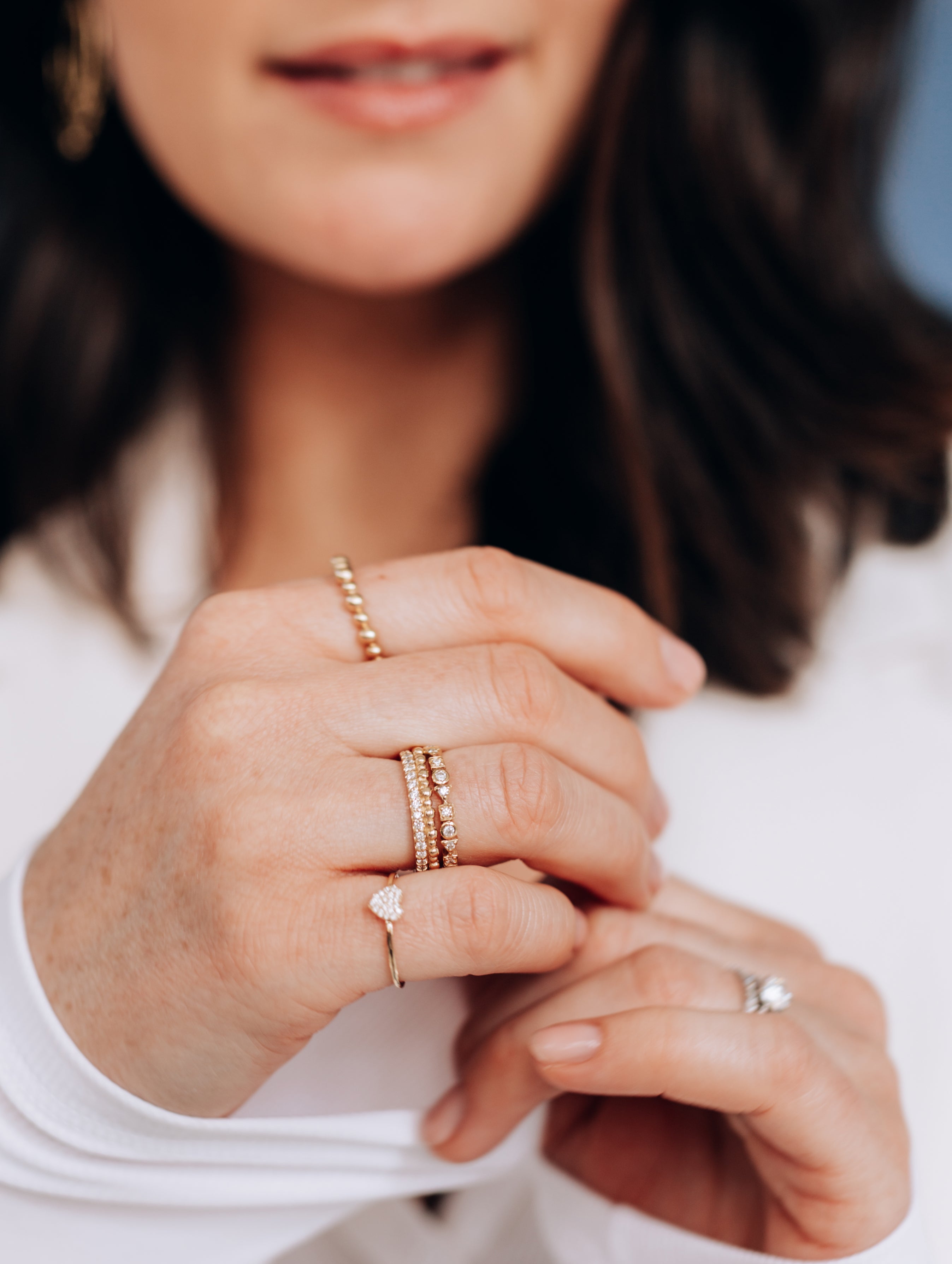 Dew Drop Pavé Double Eternity Band