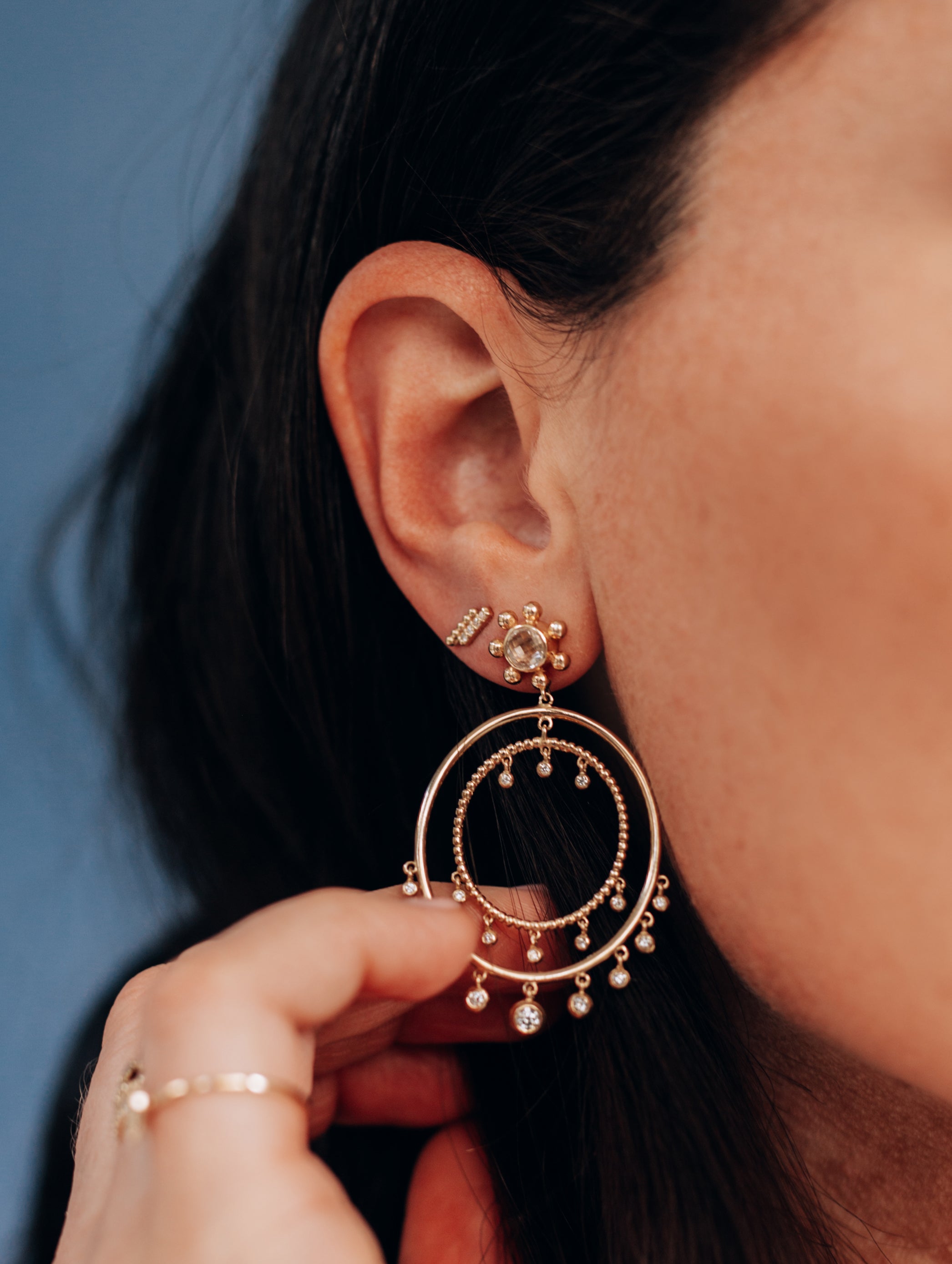 Dew Drop Cirque Marine Earrings