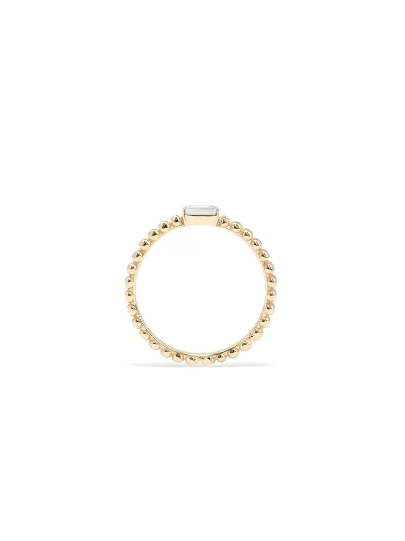 Dew Drop Baguette Stackable Ring