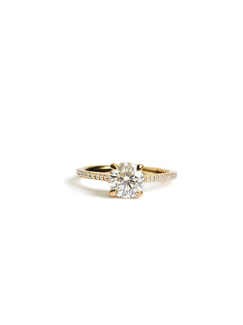 Classique Solitaire Pavé Engagement Ring