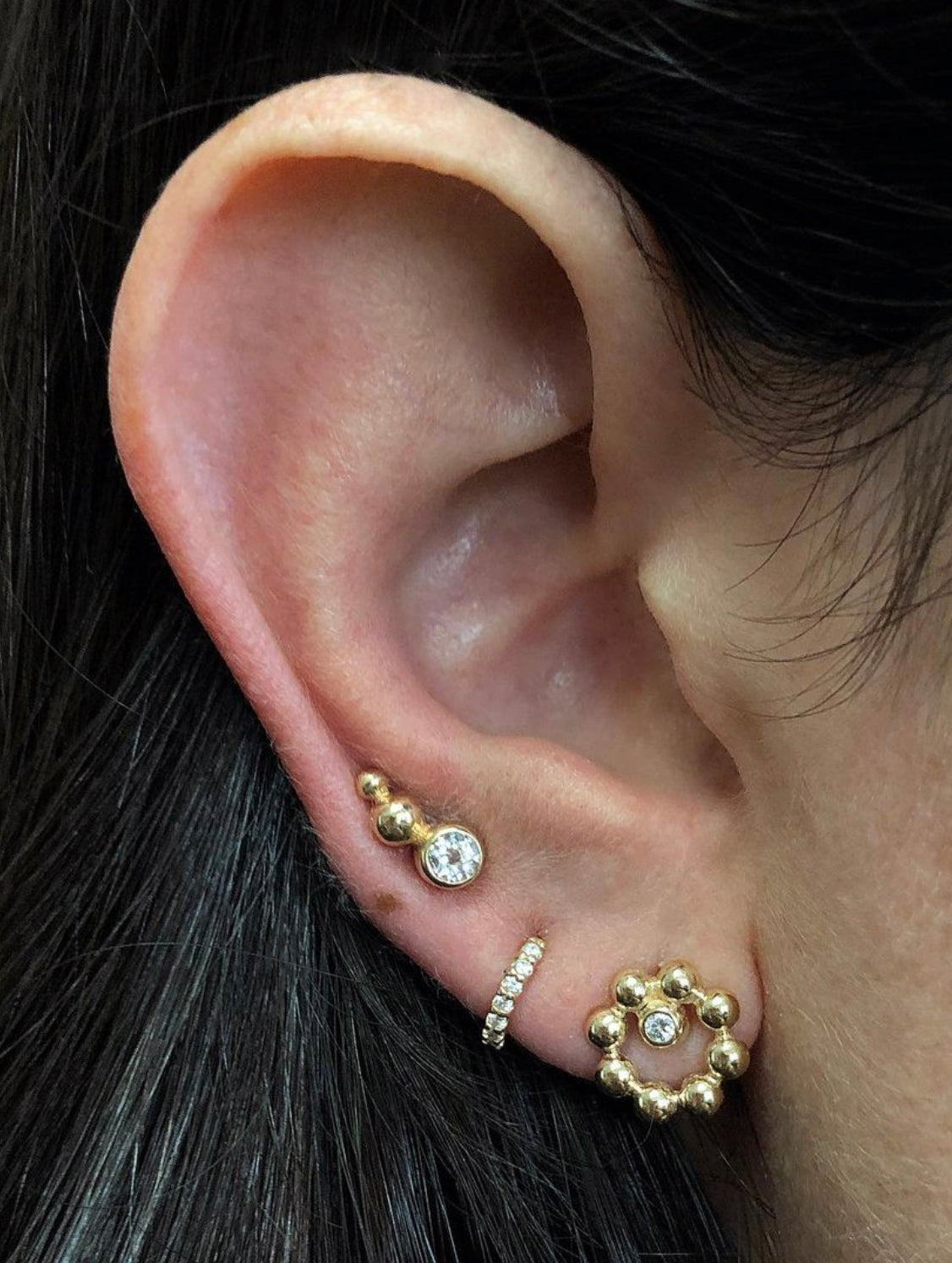 Clous d’Oreilles Dew Drop Cercle Marin