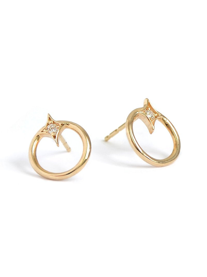Jac+Jo Gothic Diamond Open Circle Studs