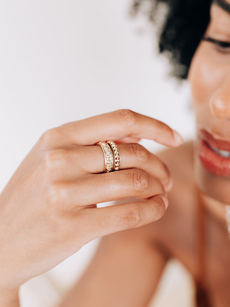 Jac+Jo Strata Dotted Band Ring