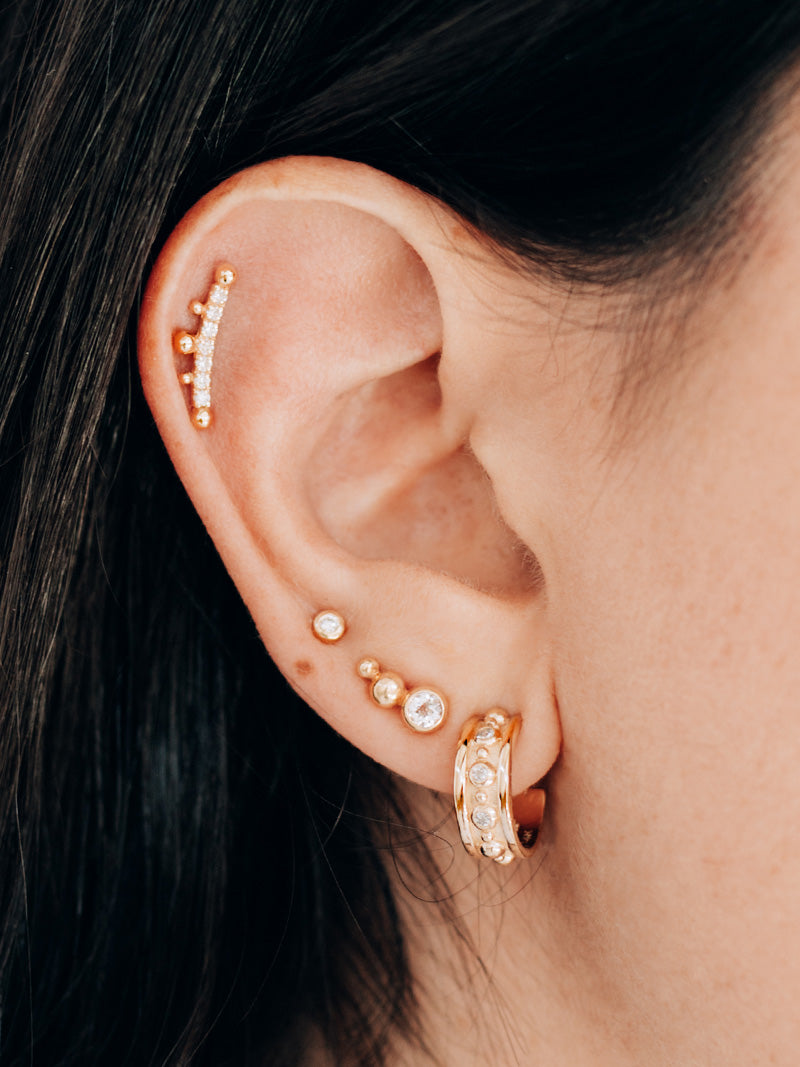 Dew Drop Pavé Diamond Ear Crawler