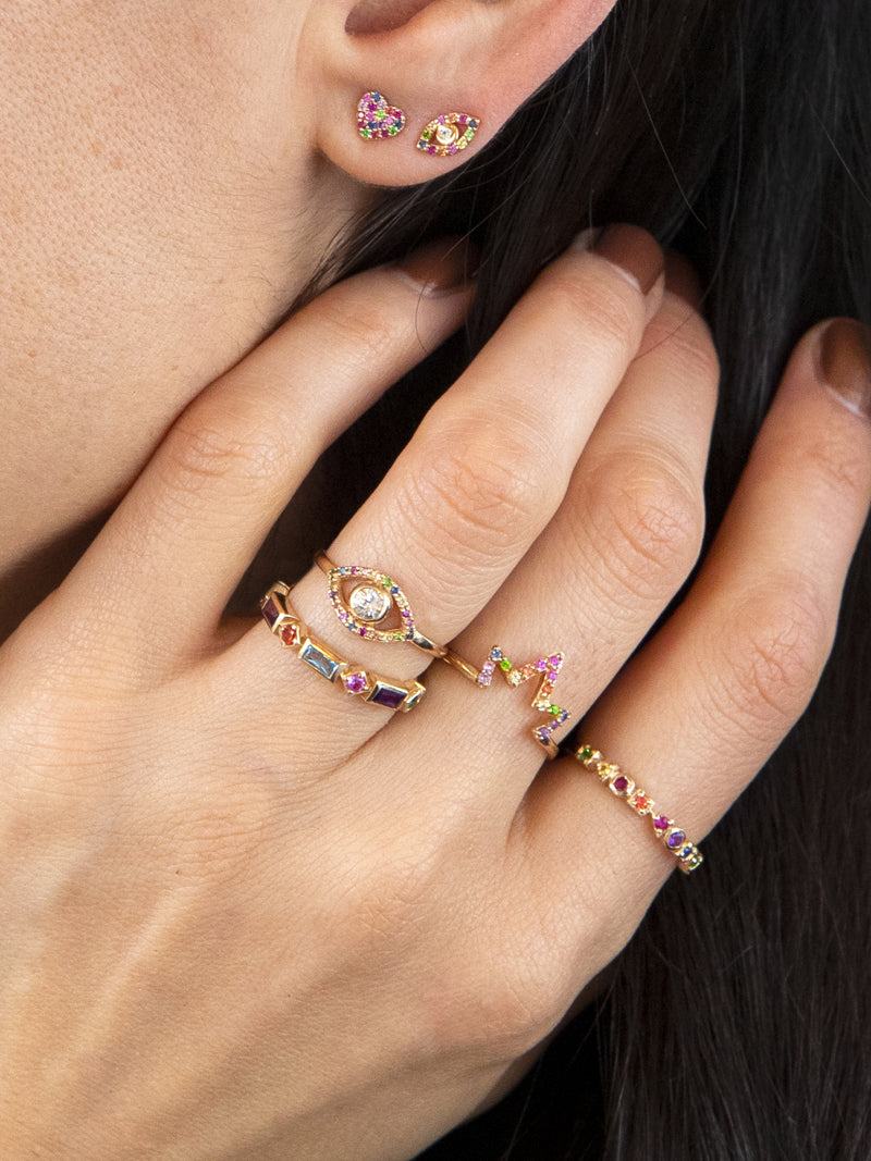 Cléo Geometric Baguette Ring