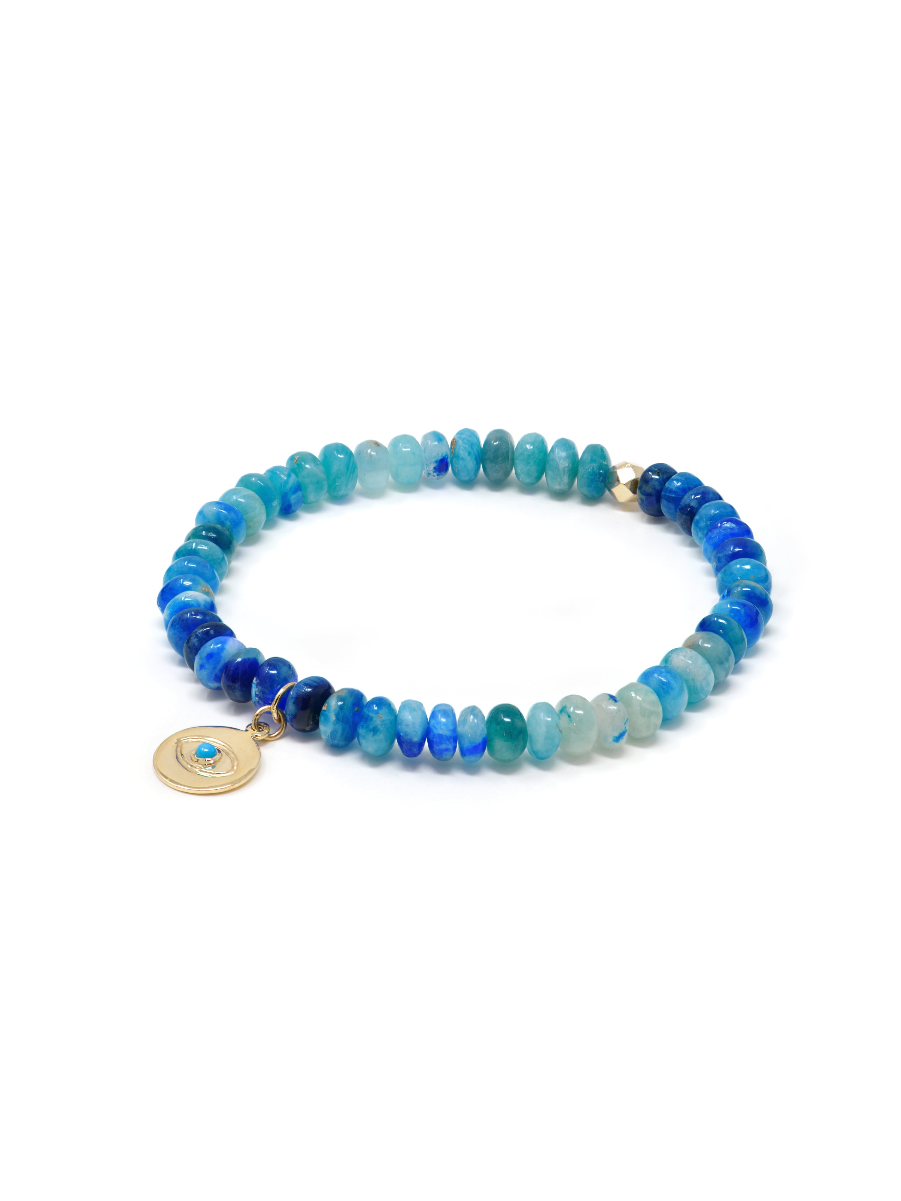 Bracelet Bohème Ombré Bleu Rondelle