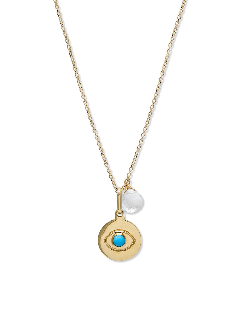 Evil Eye Disk Necklace