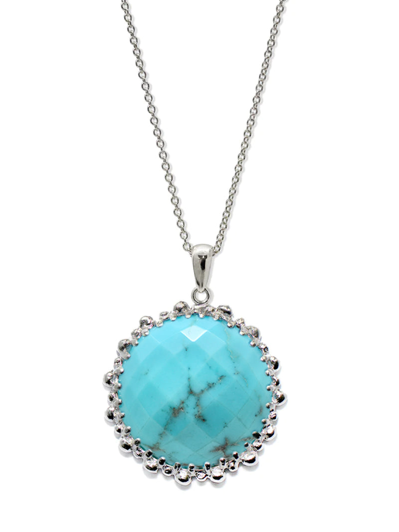 Dew Drop Faceted Round Turquoise Necklace