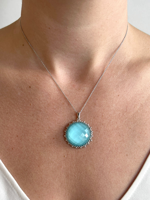 ✨ Web Exclusive ✨ Dew Drop Large Round Turquoise Doublet Necklace