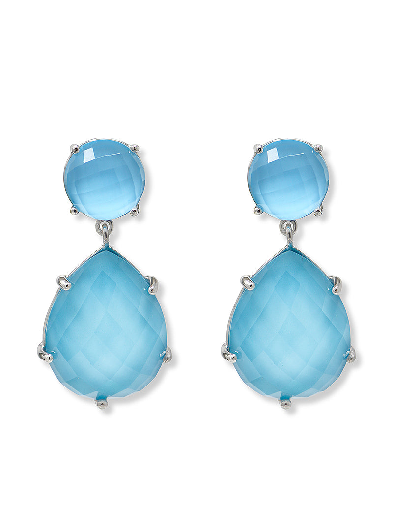 ✨ Exclusivité Web ✨ Boucles D'oreilles Classiques Doublet Turquoise et Argent