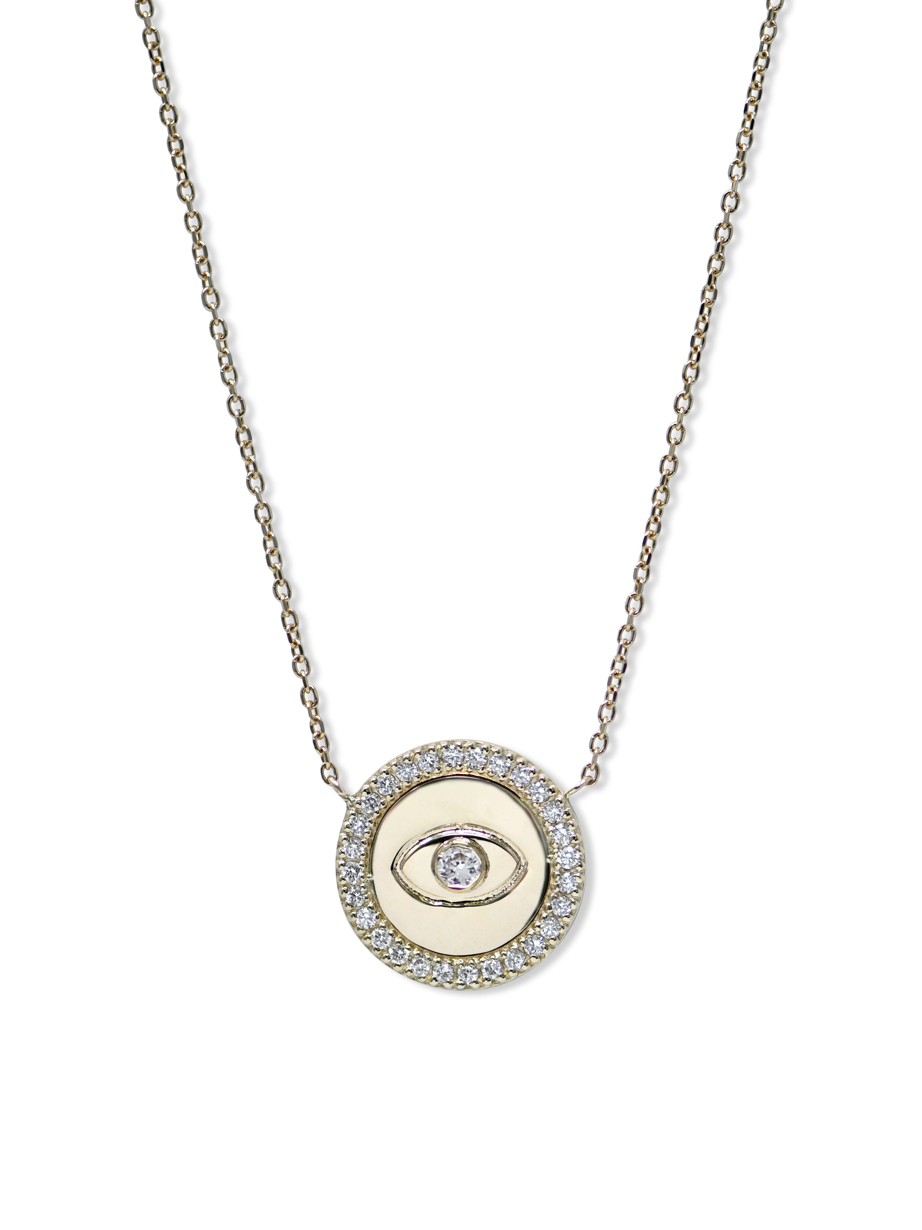 Classique Royale Evil Eye Disk Necklace