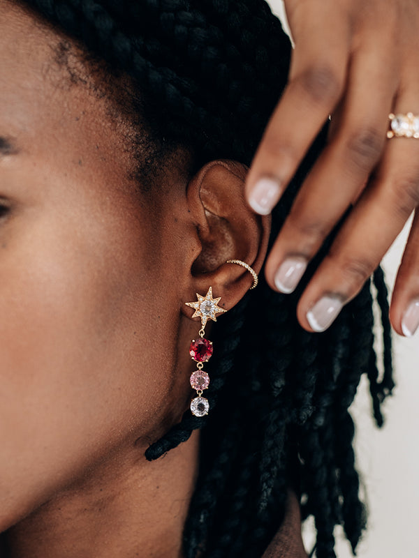 Aztec Mini Graduated Starburst Earrings