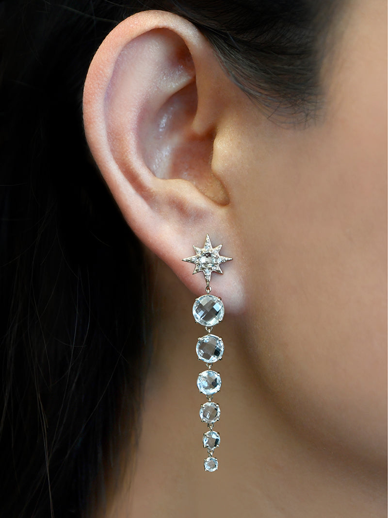 Aztec Long Graduated Starburst Earrings