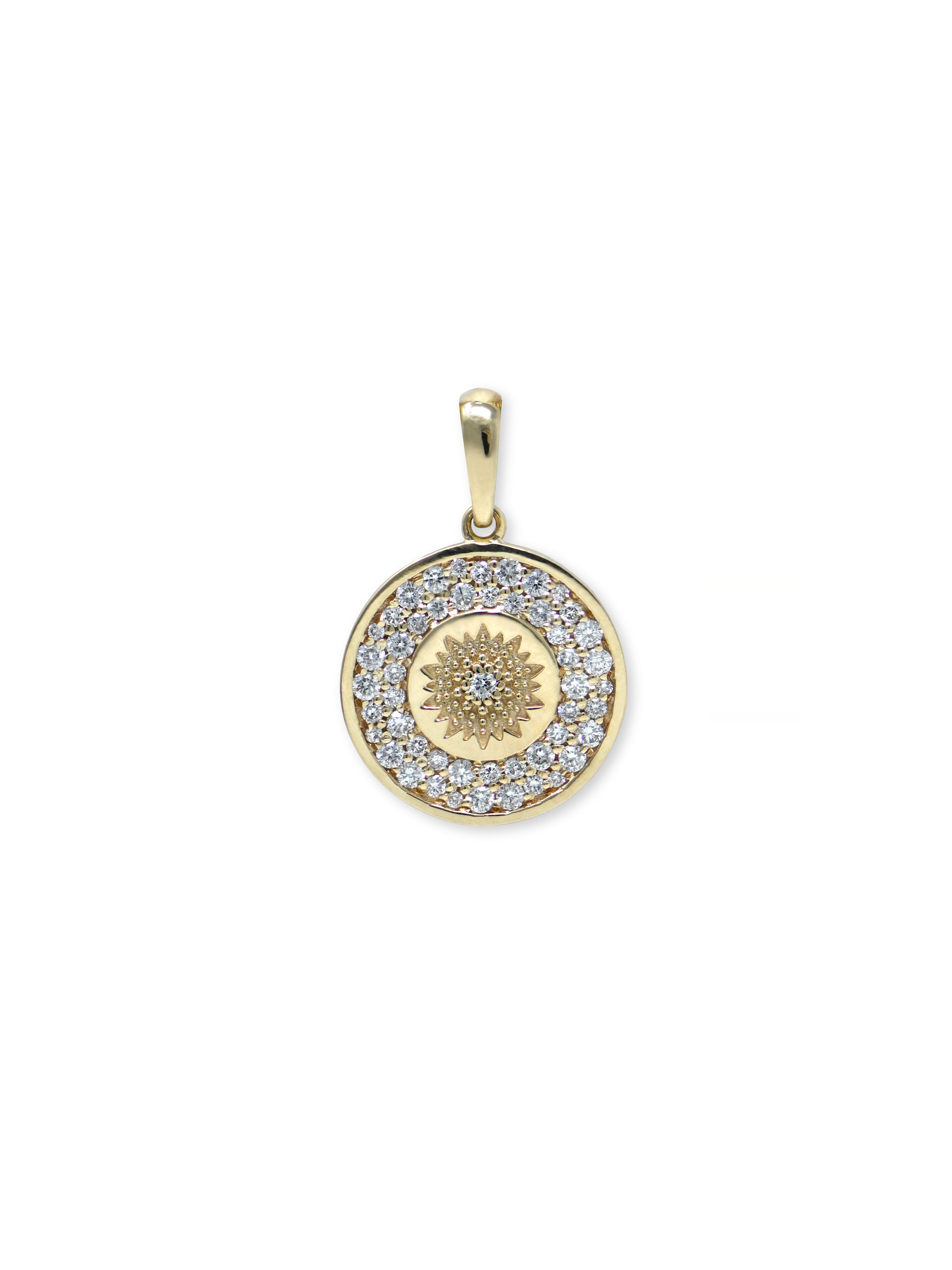 ANZIE | 14k Gold Classique Mini Milly Pavé Diamond Medallion