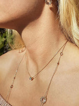 Classique Mini Bezel Necklace - Moonstone & Gold