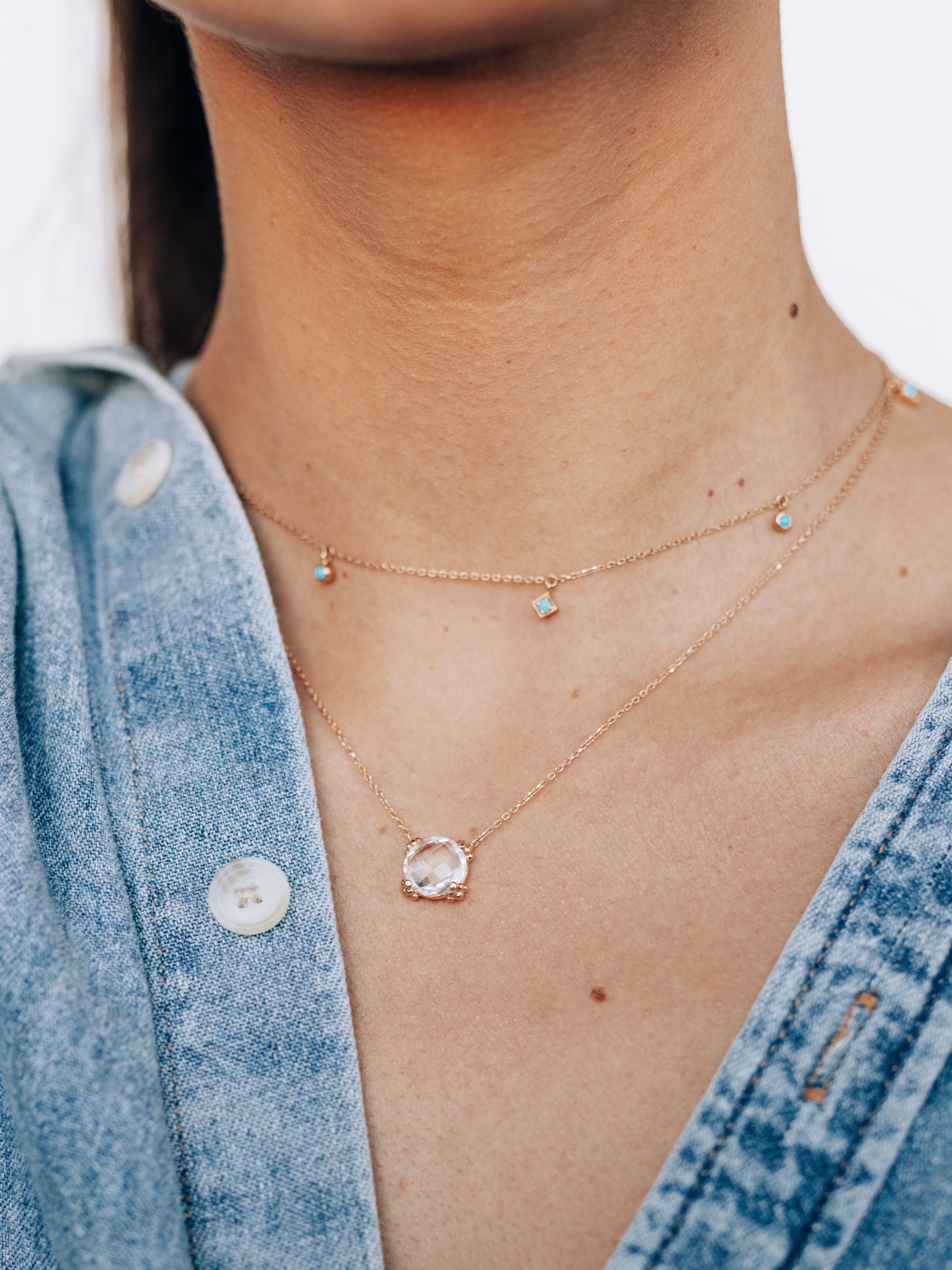 ガイジンメイドネックレス ANZIE | 14k Gold Dew Drop Mini Cluster Pendant Necklace