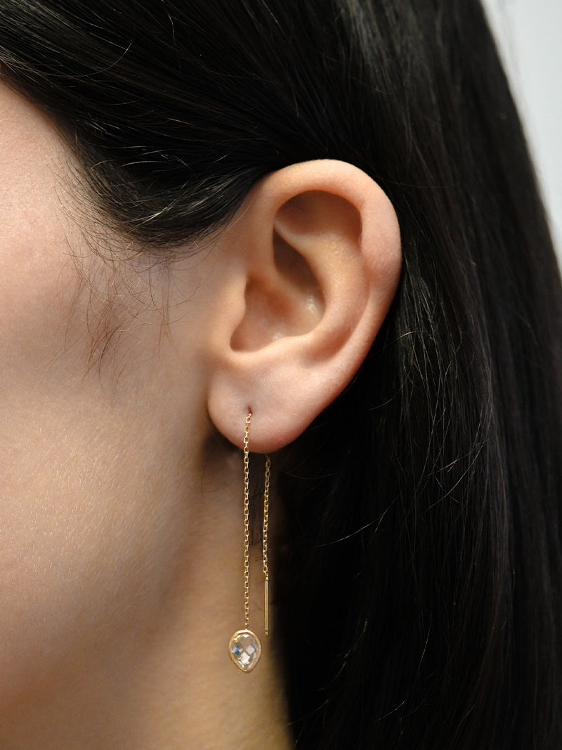 Boucle d'oreille chaîne poire classique