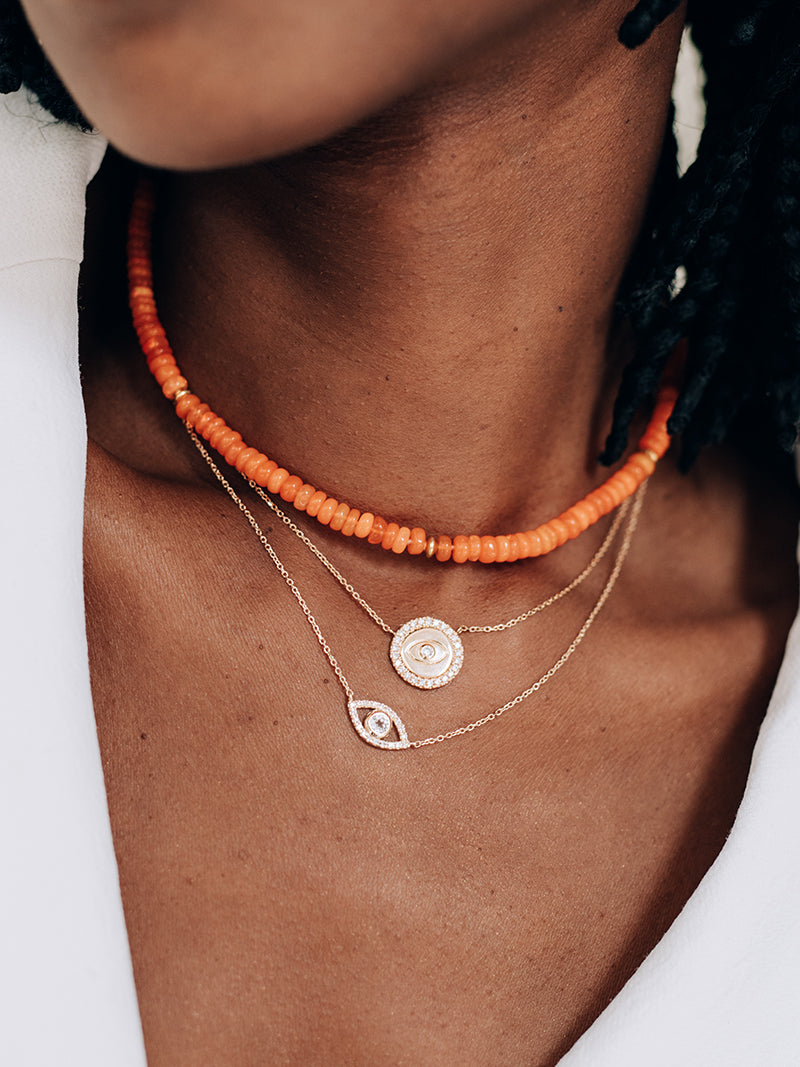 Classique Pavé Collier Mauvais Oeil