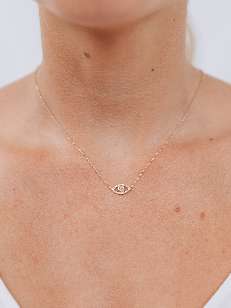 Classique Pavé Collier Mauvais Oeil