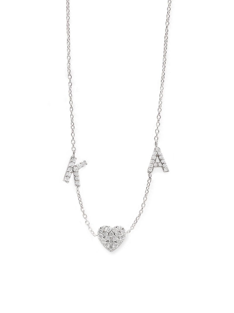 Collier Love Letter Personalisable de A à Z en Pavé