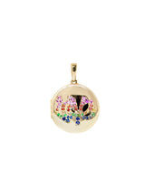 Pendentif Médaillon d’Amour en Saphir Arc-en-Ciel