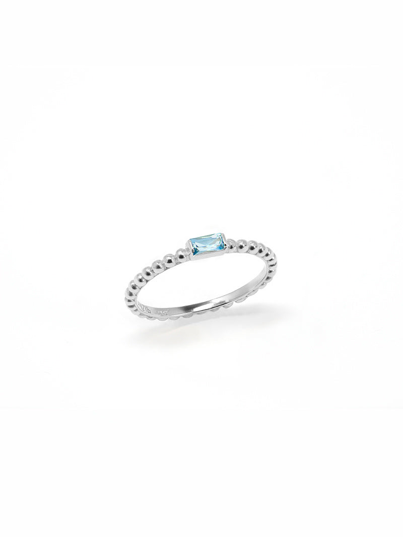 Dew Drop Baguette Stackable Ring