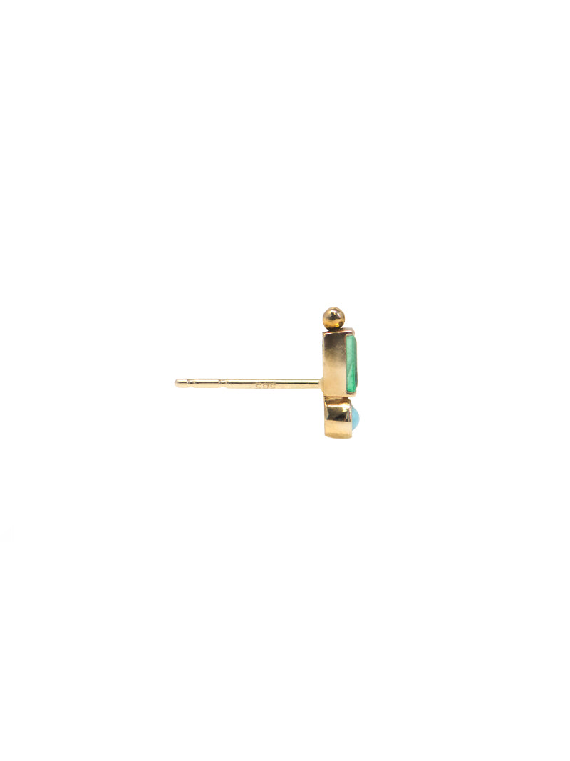 Cléo Emerald Baguette Stud