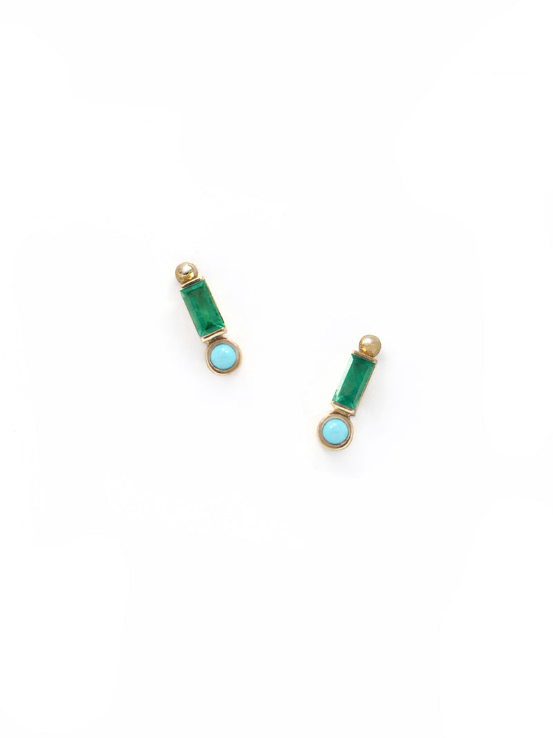 Cléo Emerald Baguette Stud