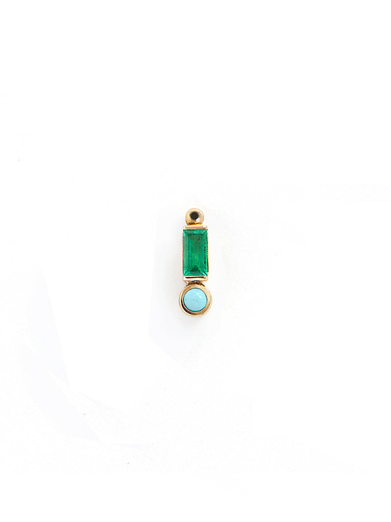 Cléo Emerald Baguette Stud