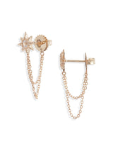 Boucles d’oreilles micro éclat d’étoile avec chaîne Aztec