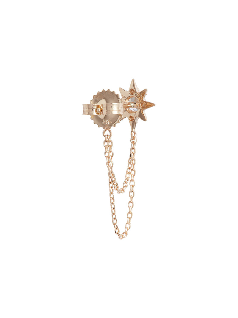 Boucles d’oreilles micro éclat d’étoile avec chaîne Aztec