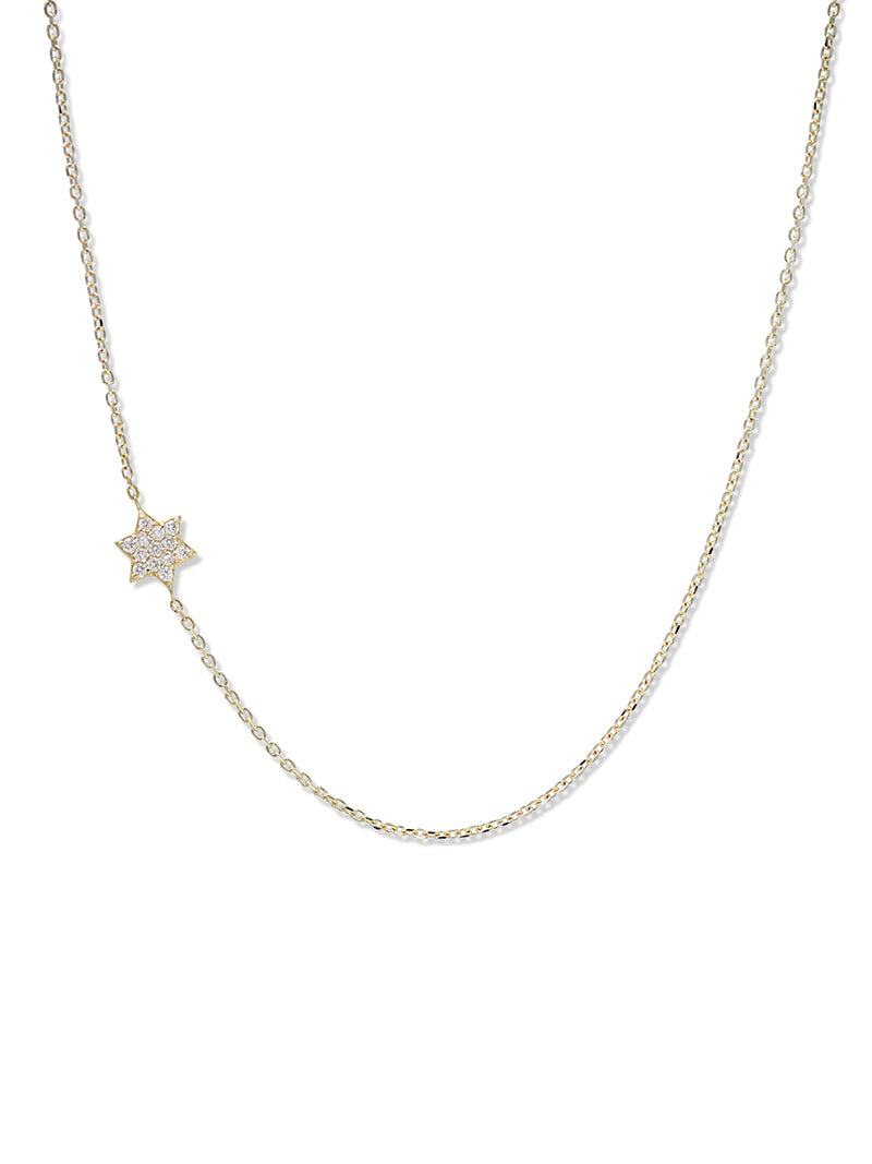 Love Letter Pavé Solid Star of David Necklace