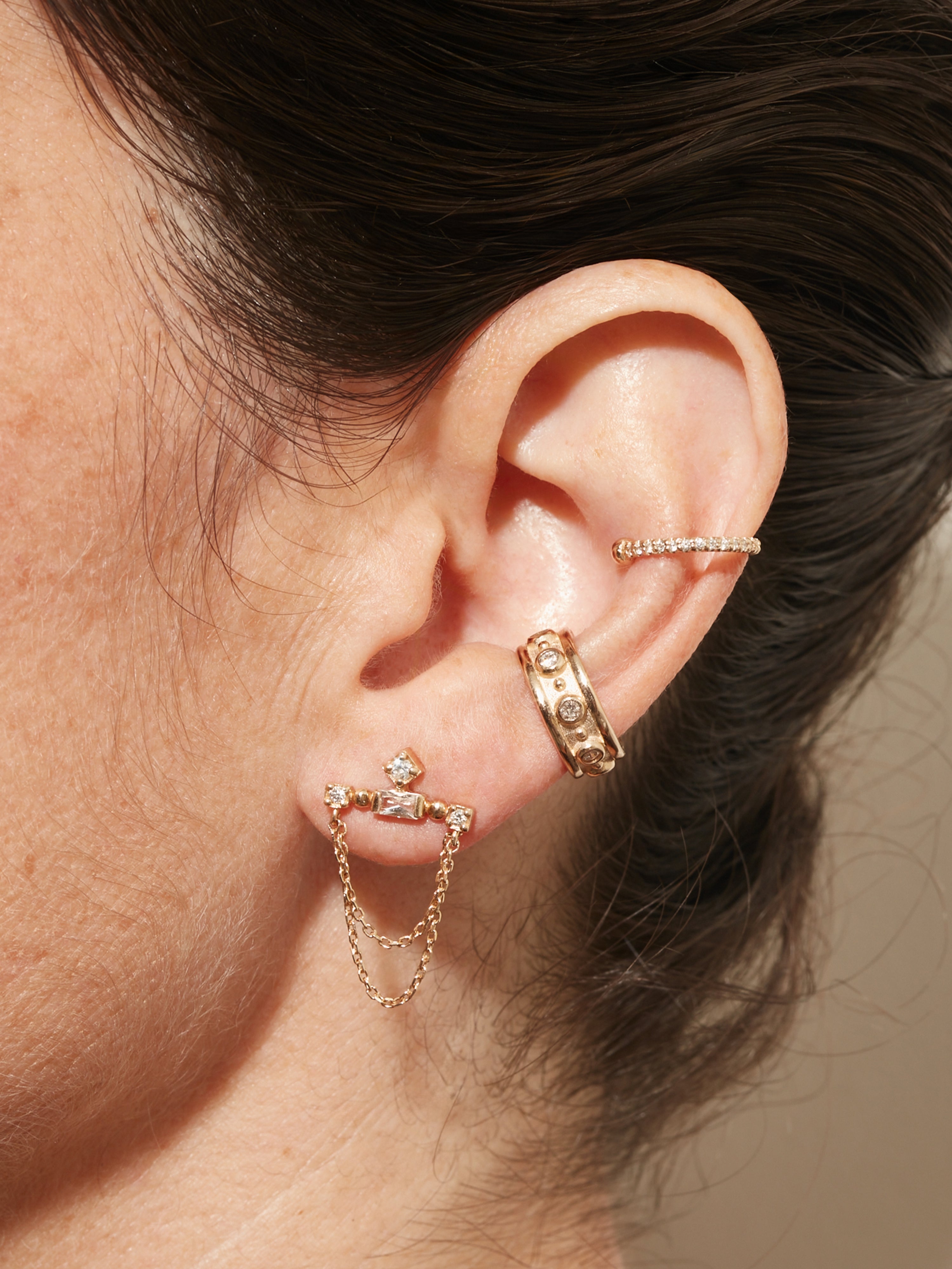 Boucles d’Oreilles Barre à Chaîne Cléo