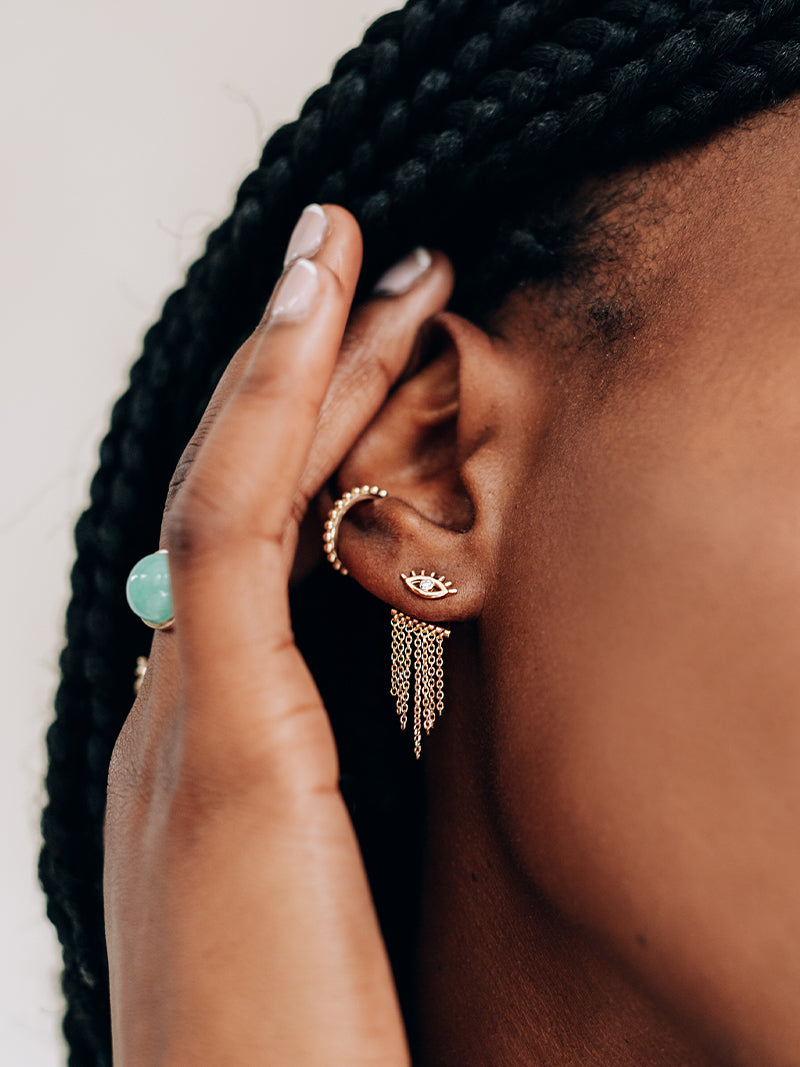 Anzie x Mel Soldera Clou d’Oreille Cil de Mauvais Œil 
