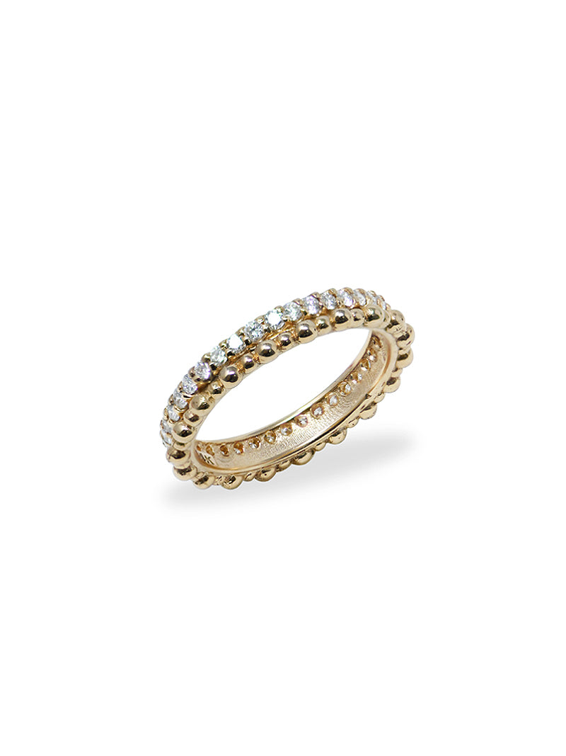 Dew Drop Pavé Double Eternity Band