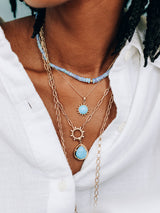 Collier Bohème à Rondelles Opale Lavande Lisse