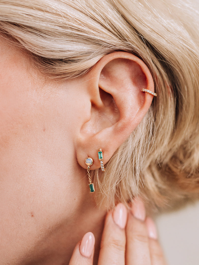 Boucles D’oreilles en Chaine Goutte Carré Cléo
