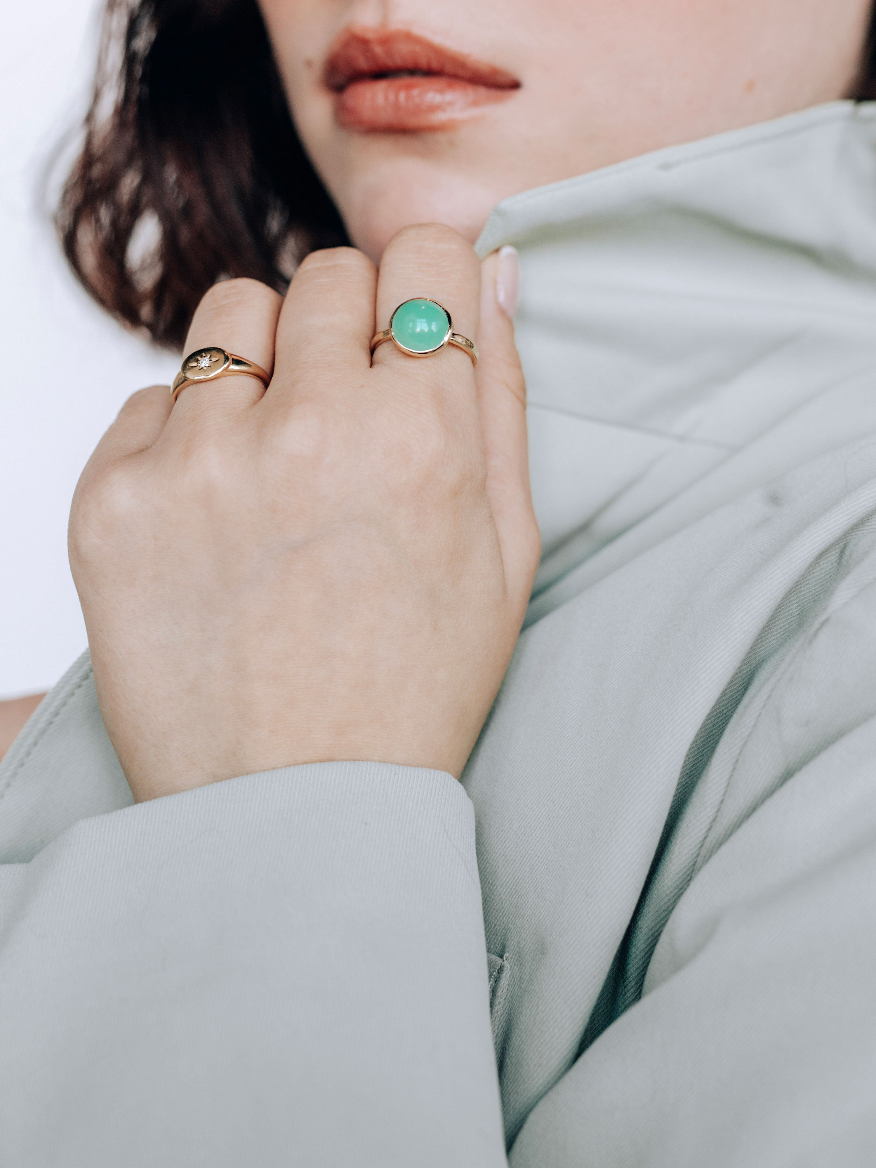 Classique Chrysoprase Bezel Ring