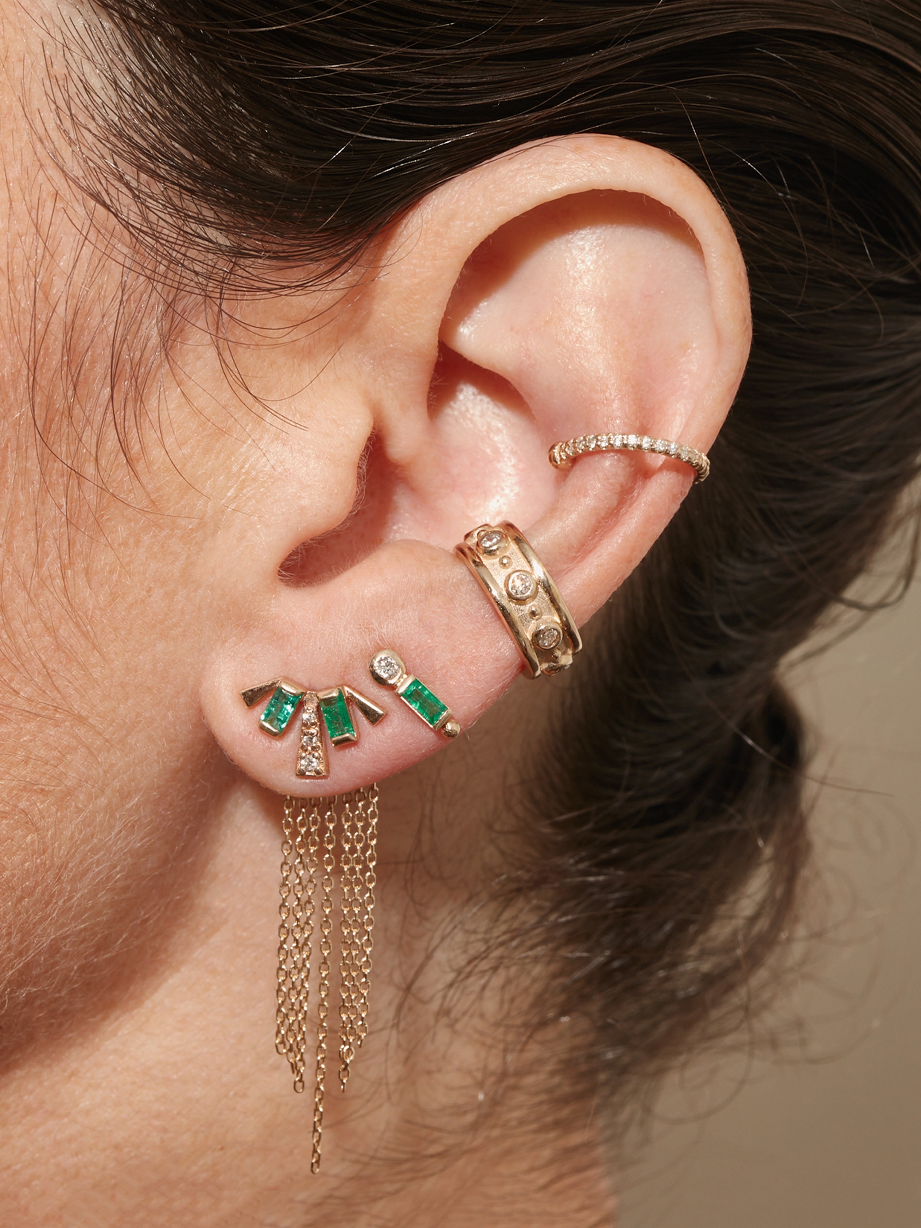 Cléo Carré Deco Fan Single Stud