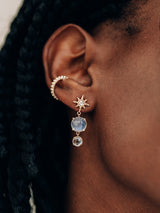 Aztec Luna Moonstone Drop Earring
