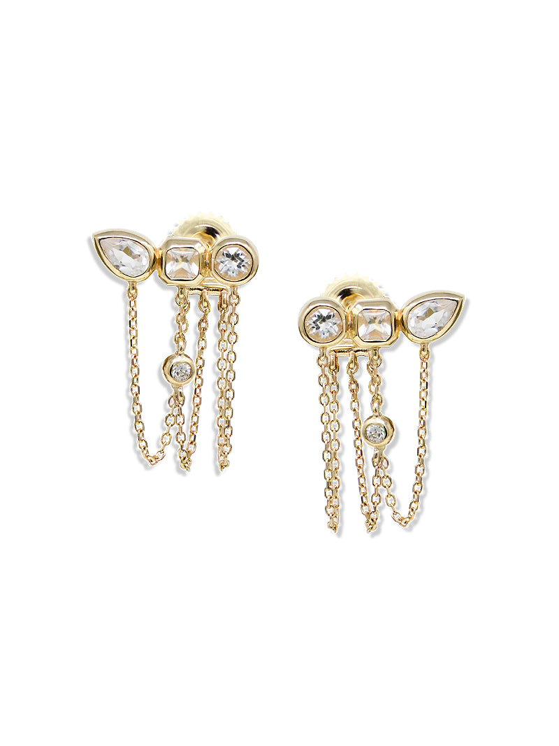  Cléo Jaeda Boucle D'oreille Chaîne Triple